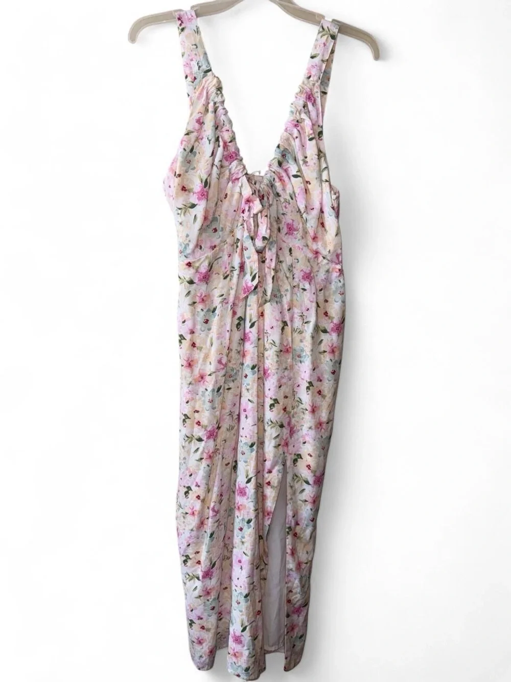 Abercrombie & Fitch Floral Pink and Cream Maxi Dress